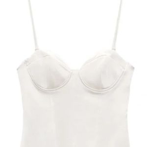 ZARA satin effect bustier bodysuit Size SMALL
